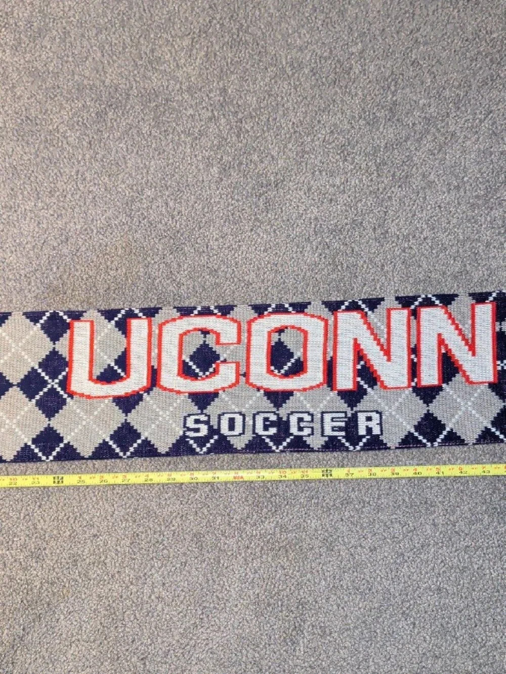 UConn Soccer Scarf with Husky Logo - Navy & White
